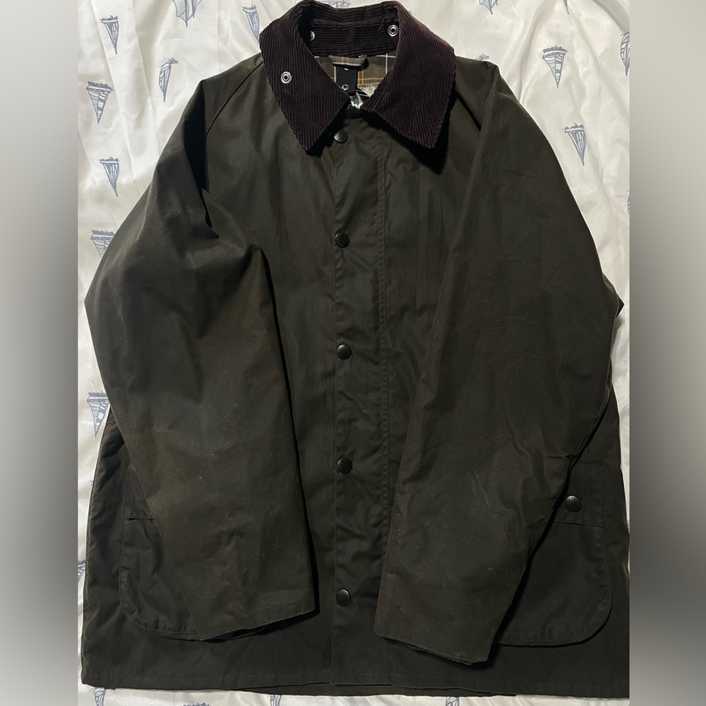 Barbour Classic Bedale Waxed Jacket in Olive Size 42 NEW w/ Tags & Pin